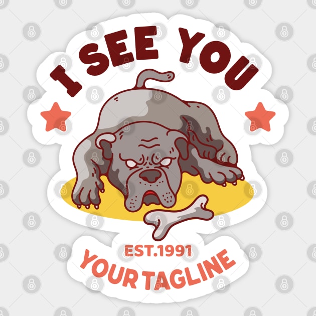 I see you bulldog Sticker by Mako Design 